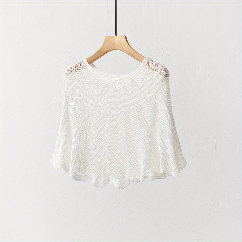 Vintage Knitted Shawl Solid Wraps Women Pullover Shrug Shawls
