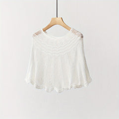 Vintage Knitted Shawl Solid Wraps Women Pullover Shrug Shawls