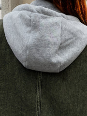 Denim Top Women's Button Front Hooded Vest