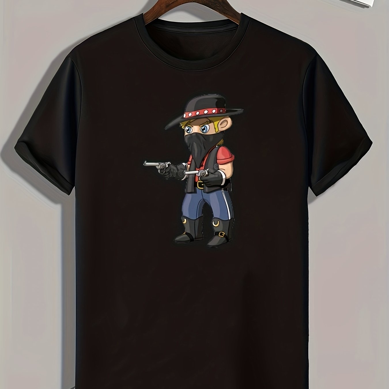 Masked Person Print Graphic T-shirt for Men