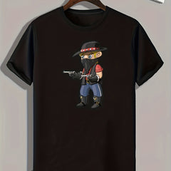Masked Person Print Graphic T-shirt for Men
