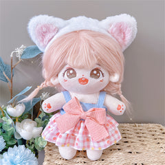 2pcs Doll Clothes Dress Headwear 7.87inch Doll Girls' Birthday Party Doll