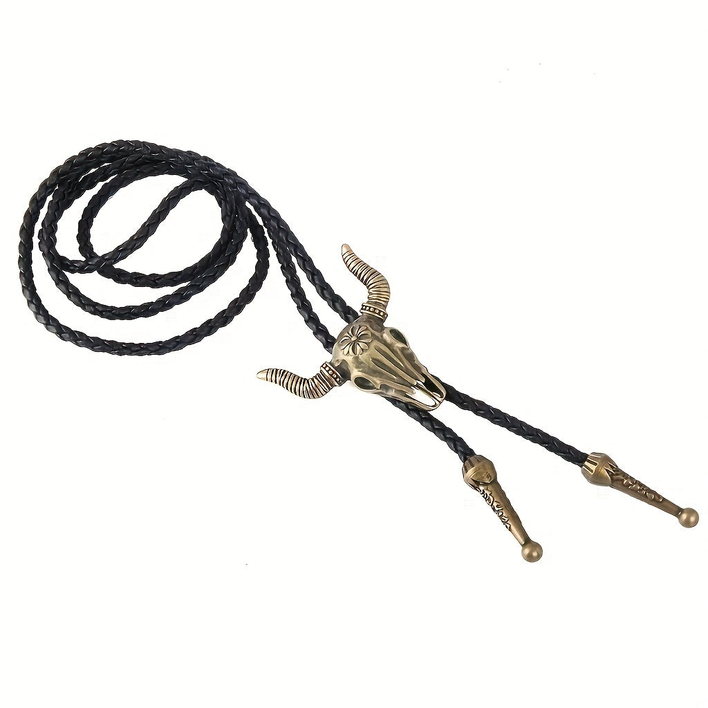 Bolo Tie Cowboy Leather Necktie Western Necklace