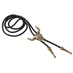 Bolo Tie Cowboy Leather Necktie Western Necklace
