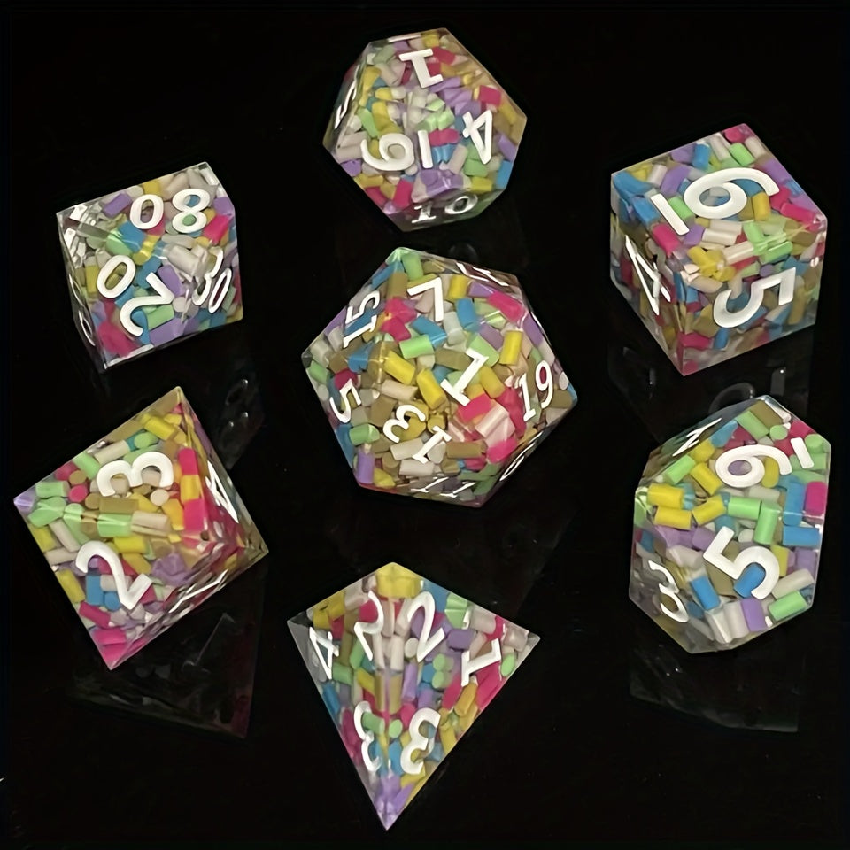 7pcs Resin Dice Set for Board Game Entertainment