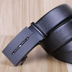 Men's Two Layer Cowhide Belt with Automatic Buckle