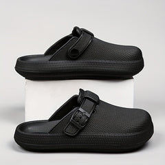 Women's Solid Indoor Slides Slip On Round Toe Platform Shoes
