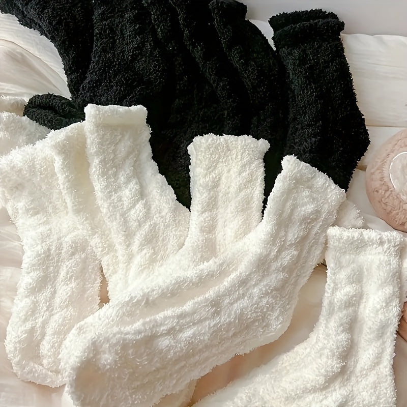 5 Pairs Plush Warm Floor Socks Comfortable Style