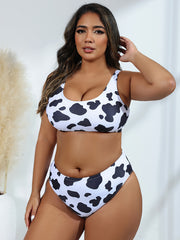 Cow Print Bikini Set High Stretch Swimsuit 2 Piece