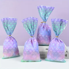 25 50pcs Mermaid Tail Treat Bags for Birthday Parties