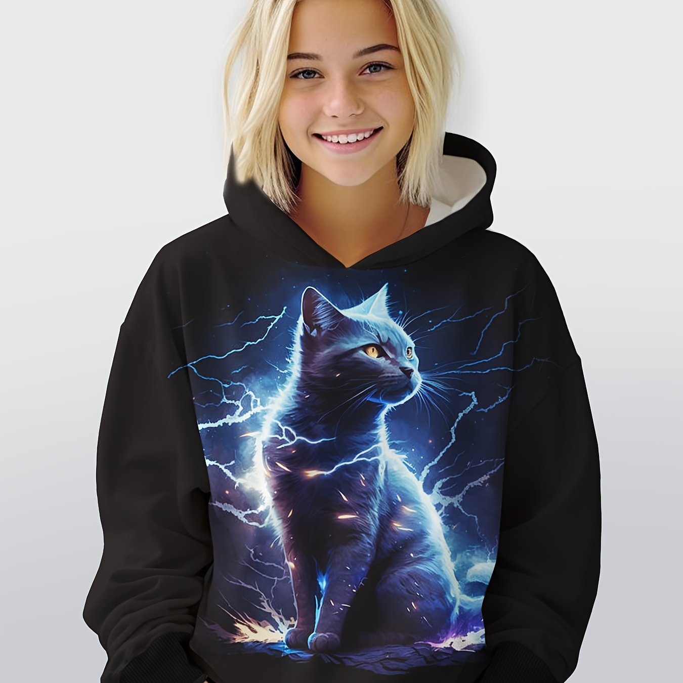 Lightening Kitty Hooded Sweatshirt for Kids