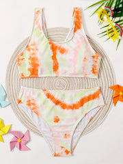 Girls Tie Dye 2pcs Bikini Set & Bathing Suit for Beach Vacation Gift