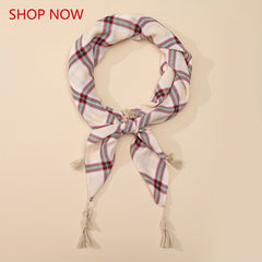 Boho Print Square Scarf Tassel Shawl Head Wrap Bandana Windproof Scarves