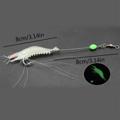 1pc 5g Luminous Shrimp Lure Biomimetic Bait With Barbed Hook