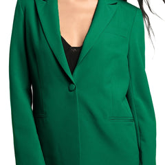 Solid Long Sleeve Button Blazer Double Lapel Jacket