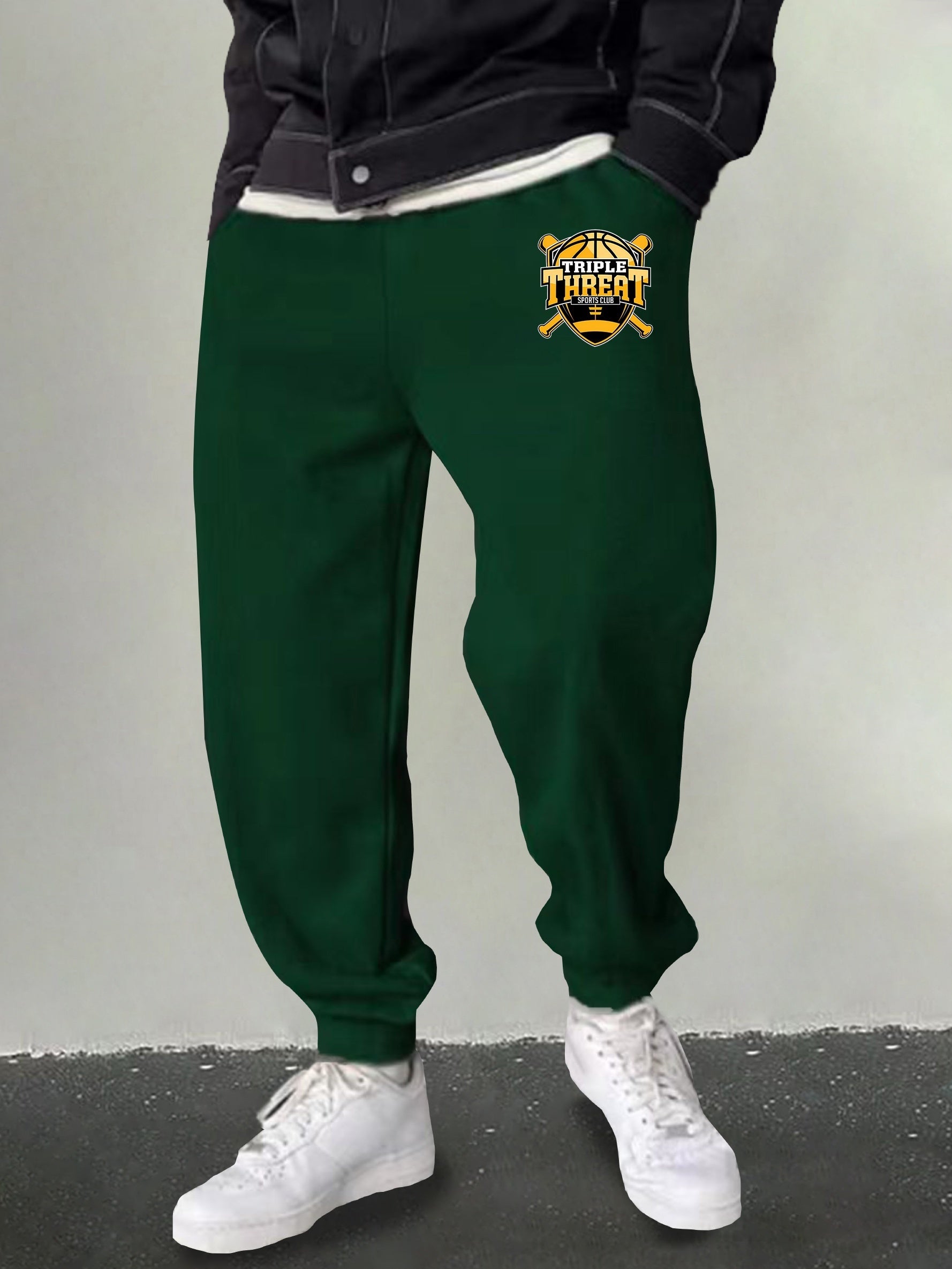 Men's Triple Threat Print Sweatpants Casual Drawstring Loose Joggers