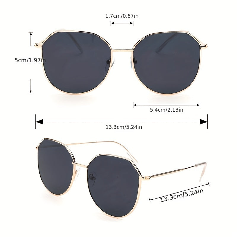 Geometric Sunglasses with Metal Frame
