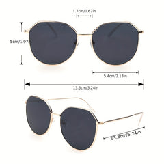 Geometric Sunglasses with Metal Frame