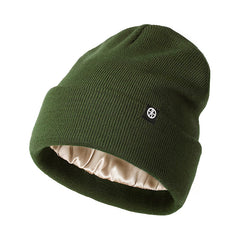 Knitted Lining Beanie Hat Autumn Winter Warm Woolen Hat