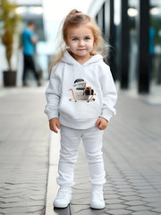 Girls Snowman Hooded Sweatshirt Set