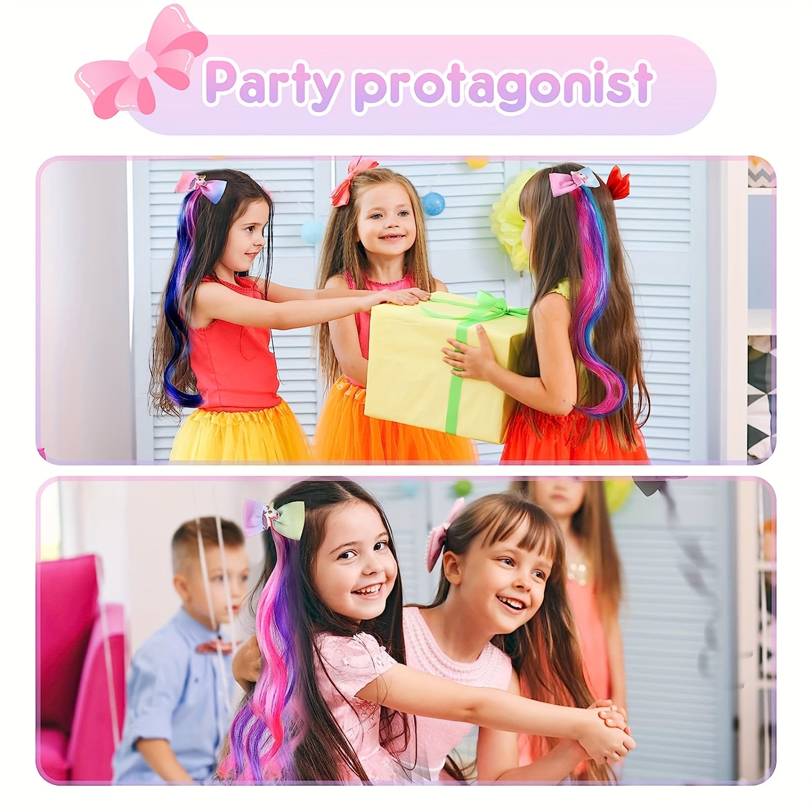 Unicorn Bowknot Decor Hair Clip for Party Performance