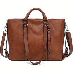 Vintage Tote Bag Vegan Faux Leather Top Handle Anti-Theft Crossbody Bag