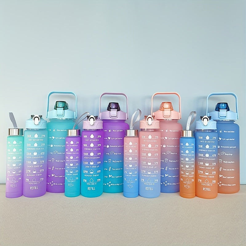 3-Pack 32oz Water Bottle with Straw & Time Marker, Portable Leakproof Sports Cup
