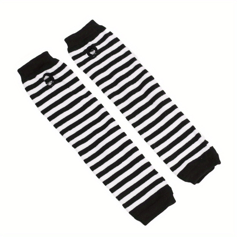 Y2K Striped Fingerless Long Glove Candy Party COSPLAY Wrist Cover Sleeves