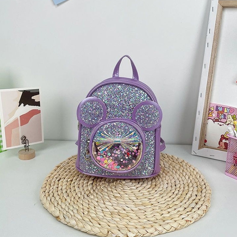 Sequin Big Ears Backpack For Boys Girls Casual Kindergarten School Bag
