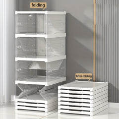 6pcs Foldable Shoe Storage Box Portable Stackable Shelf for Closet Bed