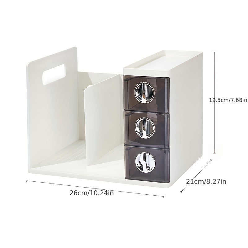 Three-layer Drawer Office Storage Box Desk Desktop Book Stand