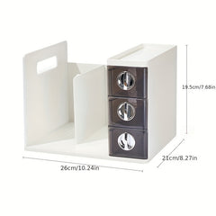 Three-layer Drawer Office Storage Box Desk Desktop Book Stand
