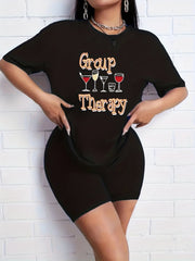 2pcs Summer Sports Sets T-shirt & Shorts Women's Activewear