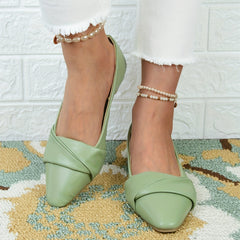 Pointed Toe Flat Shoes Slip On Soft Sole Faux Leather Ballet Flats