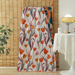 Flower Pattern Bath Towel Soft Skin friendly Absorbent Towel