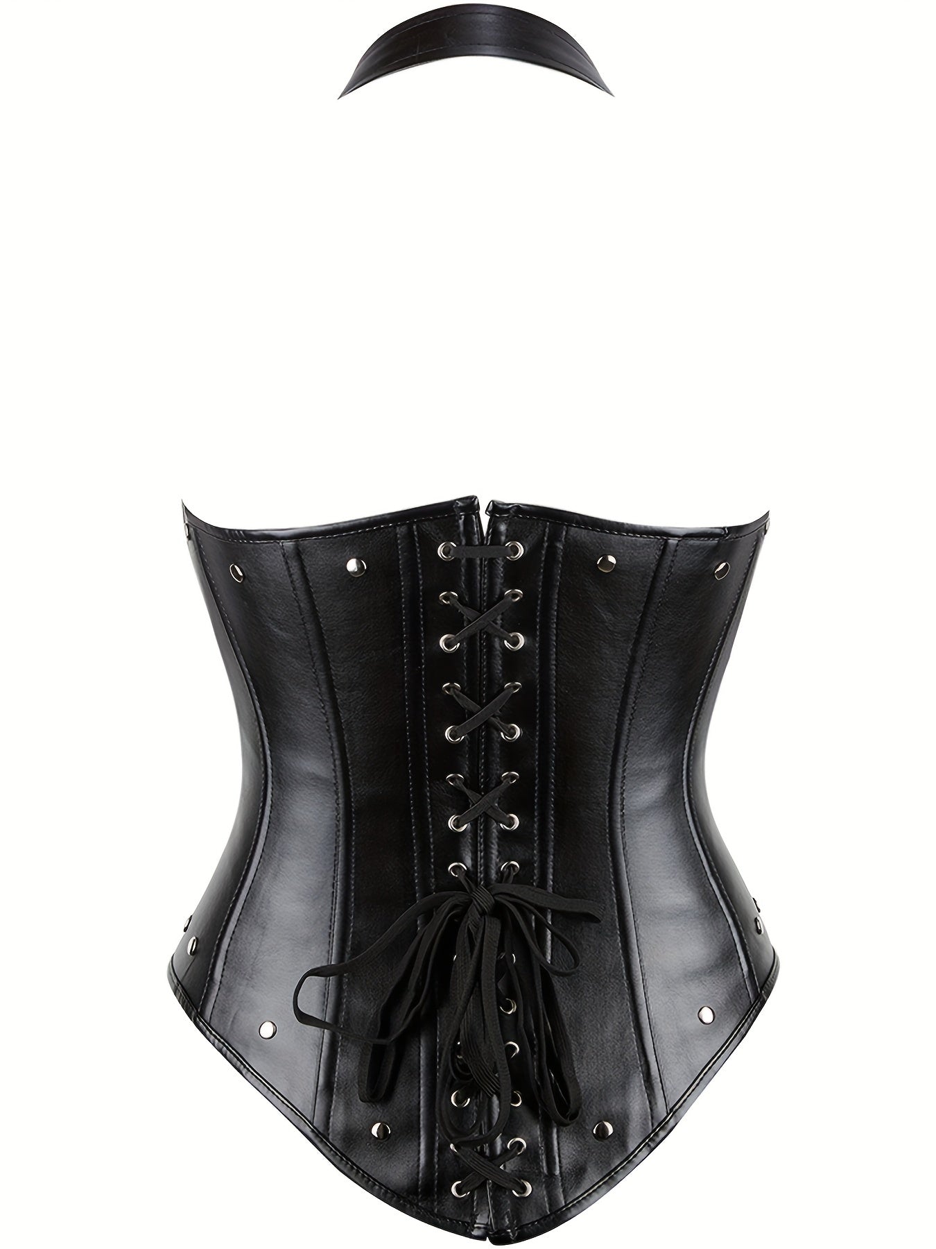 Gothic Halter Shaping Tops Tummy Control Lace Up Slimmer Top