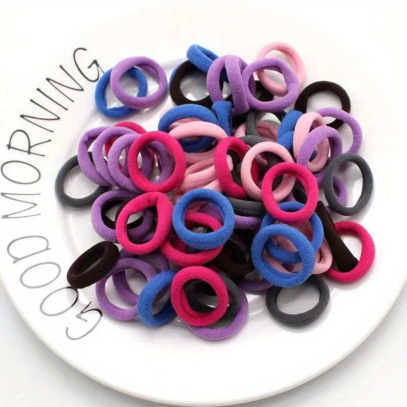 50pcs Colorful Hair Tie Ponytail Holders Scrunchies Hair Accessories For Girls