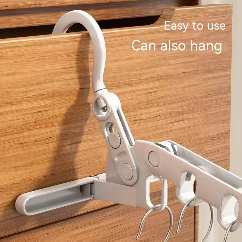 Foldable 5 Hole Clothes Drying Rack Portable Travel Clothes Hanger