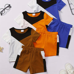 Block T shirt & Shorts Toddler Boys 2pcs Set