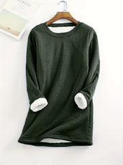 Women's Solid Crew Fleece Sweatshirt for Fall & Winter