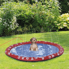 Pet Splash Sprinkler Pad for Dogs & Cats, Paw Print Design