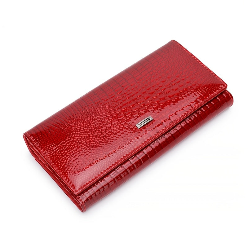 Crocodile Print Leather Wallet & Handbag Set