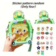 1000ml Cartoon Water Kettle Portable Double Drink Water Cup with 4 Random Stick