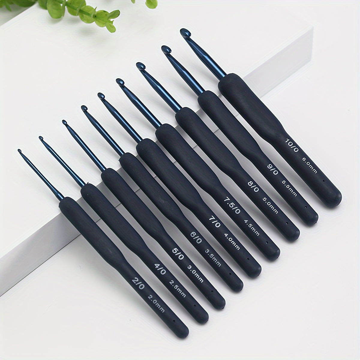 9pcs Dark Crochet Set Soft Grip Ergonomic Hooks for Arthritic Hands