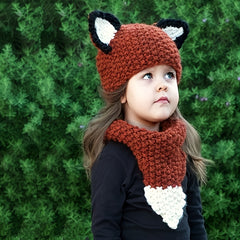 Kids Cartoon Squirrel Hat & Scarf Set