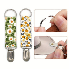 Flower Pattern Hat Clip On Bag Hat Holder For Handbag Backpack Luggage