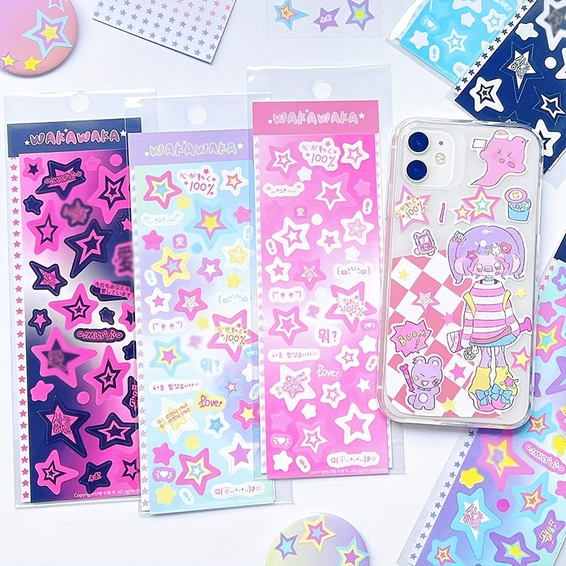 Ins Style Stickers with Shining Stars - 1 Sheet