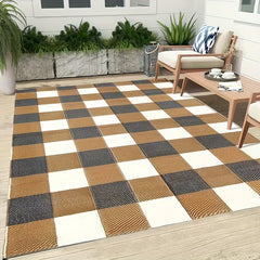 Brown Plaid Mat Portable Outdoor Cushion Camping Mat