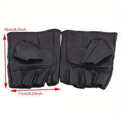 Men's Leather Half Finger Gloves for Sports Motorcycle