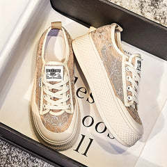 Women's Mesh Platform Shoes Breathable Thick Bottom Non-slip Board Shoes